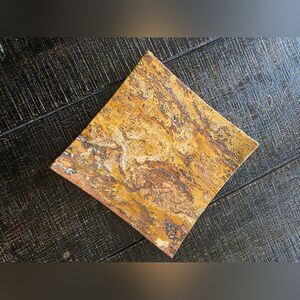 Vintage Waterstone Inc. Dark Travertine Marble Square Tray 8x8